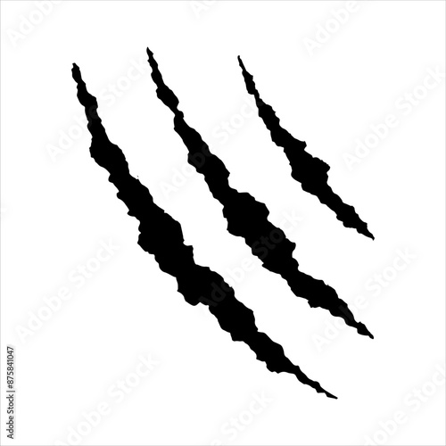 Claw scratches vector silhouette on white background. Claw scratches icon sign illustration design.