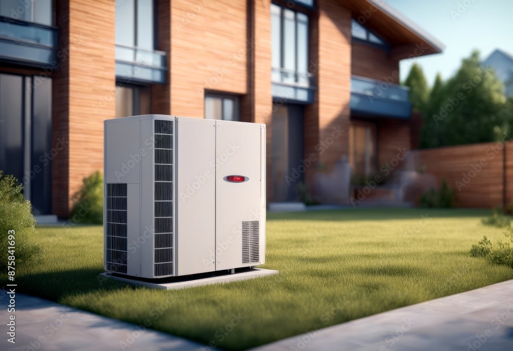 pump illustration house at air 3d heat energy home conditioning unit source green pump illustration house at air 3d heat energy home conditioning unit source green