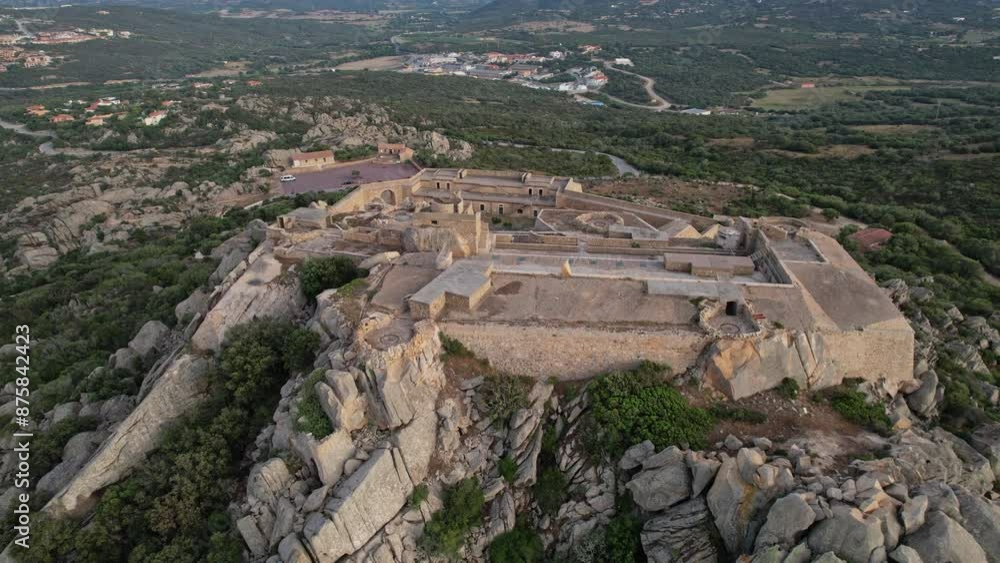 Aerial View of a Fortress in Sardinia Aerial View of a Fortress in Sardinia