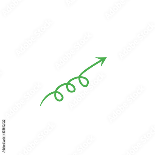 green curly arrow sign