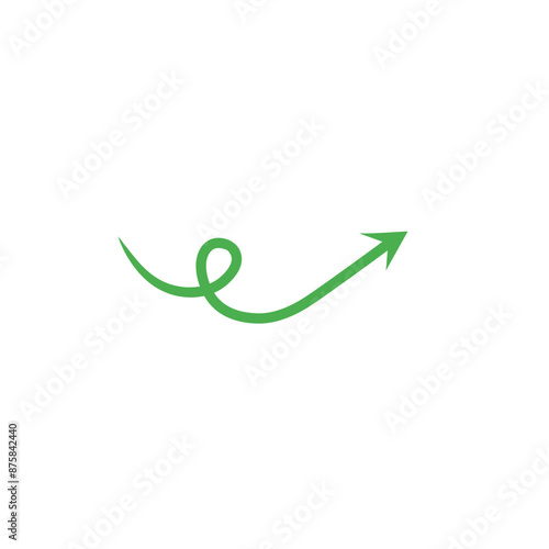 green curly arrow sign