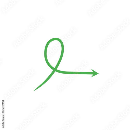 green curly arrow sign