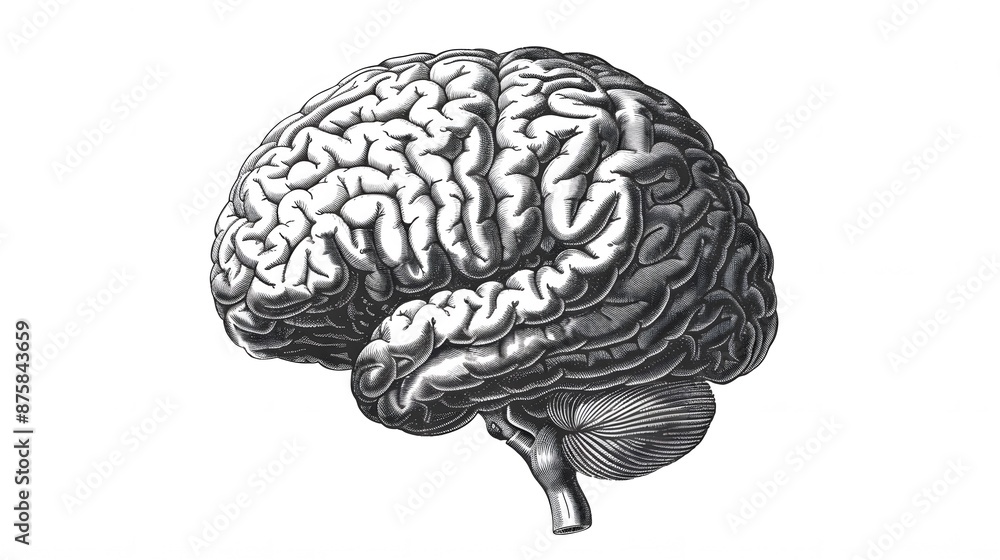 brain sketch on white background brain sketch on white background