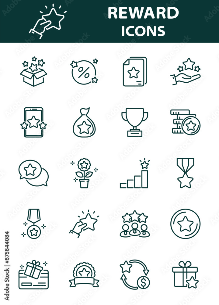 reward, bonus, benefit, prize icons, set reward, bonus, benefit, prize icons, set