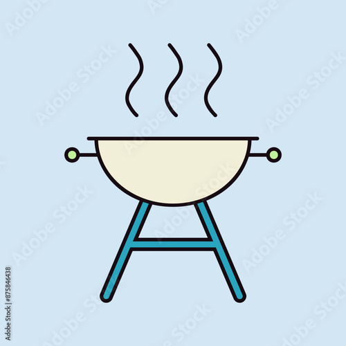 Grill BBQ cookout vector icon
