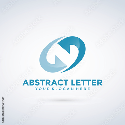 Abstract Letter N Logo Template. Vector Illustration