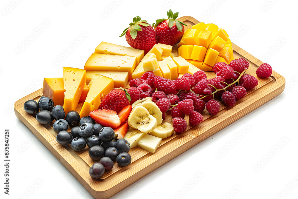 Bamboo Chopping Board with Fruits and Cheese Bamboo Chopping Board with Fruits and Cheese