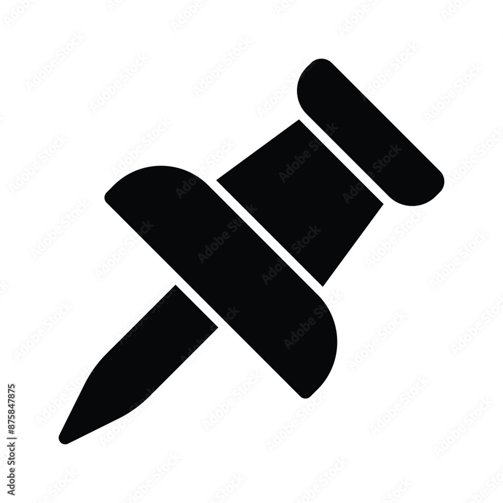 A small pin with a flat, wide head, used to attach papers or documents A small pin with a flat, wide head, used to attach papers or documents