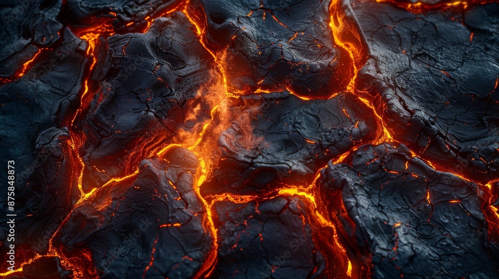 Molten Lava Flowing Through Cracked Earth Molten Lava Flowing Through Cracked Earth