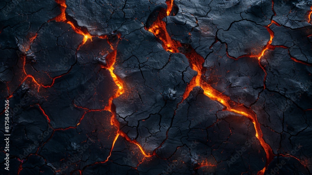 Molten Lava Cracks Through the Earth's Crust Molten Lava Cracks Through the Earth's Crust