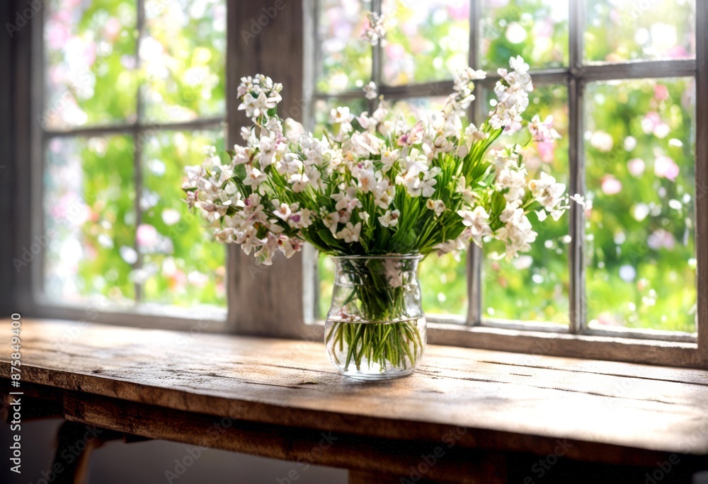 flowers decoration white r space time top fresh free wooden big window spring technology created table generative ai flower background design abstract tree house summer hot flowers decoration white r space time top fresh free wooden big window spring technology created table generative ai flower background design abstract tree house summer hot