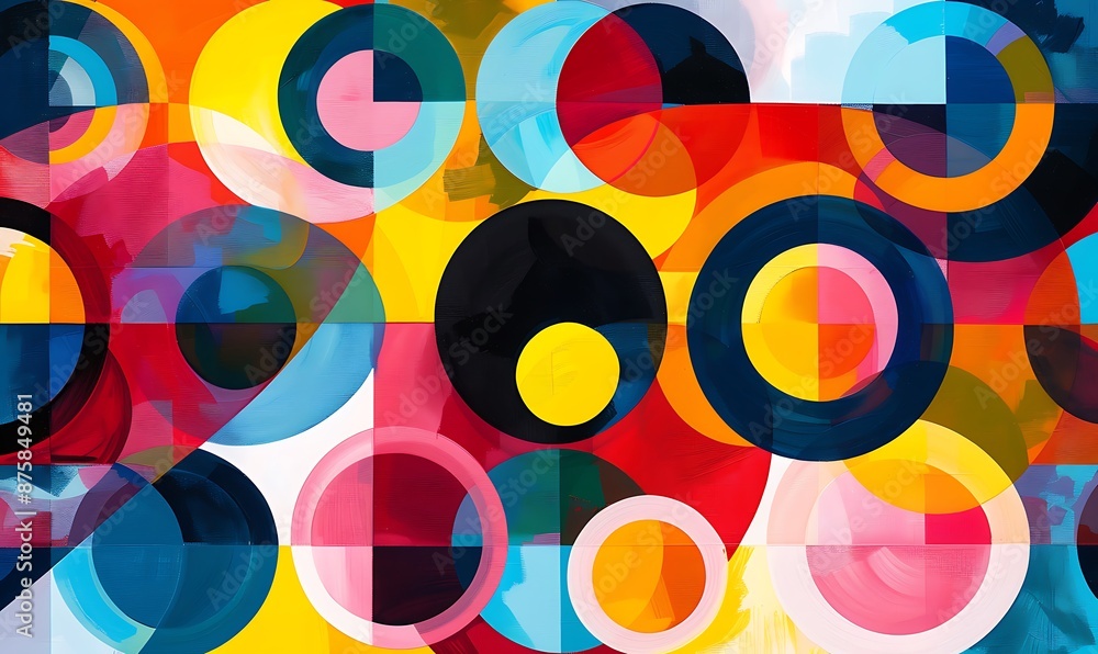 Obraz premium Abstract Art with Overlapping Circles