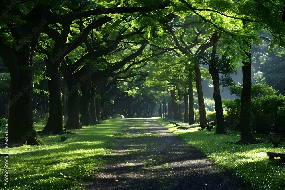 Obraz premium The path in the middle of the forest