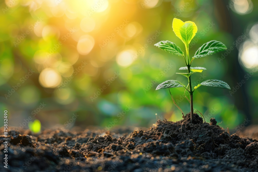 Young Seedling Growing in Fresh Soil Young Seedling Growing in Fresh Soil