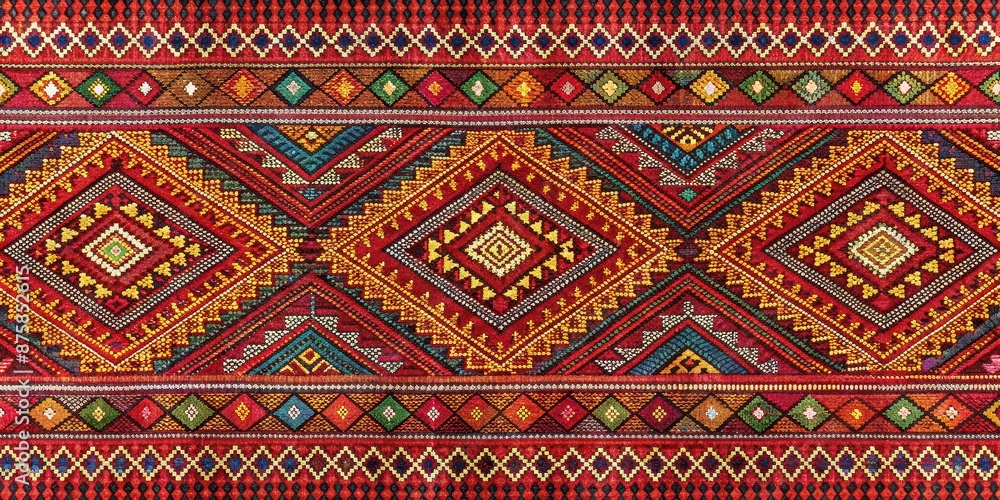 Seamless woven fabric with intricate indigenous patterns from northeastern Thailand, Thai culture Seamless woven fabric with intricate indigenous patterns from northeastern Thailand, Thai culture