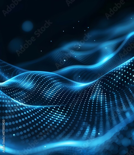 Blue Abstract Futuristic Wave Background