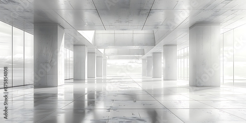 Modern Minimalist Monochrome Tech Illustration