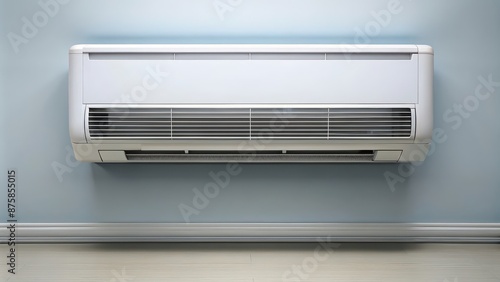 Naklejka Split system air conditioner unit with modern design and energy efficient technology