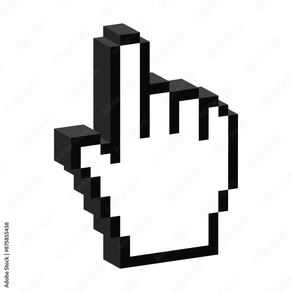 Index Pointing Up Hand 3D pixel icon. Unique style Emoji icons vector collection. Index Pointing Up Hand 3D pixel icon. Unique style Emoji icons vector collection.