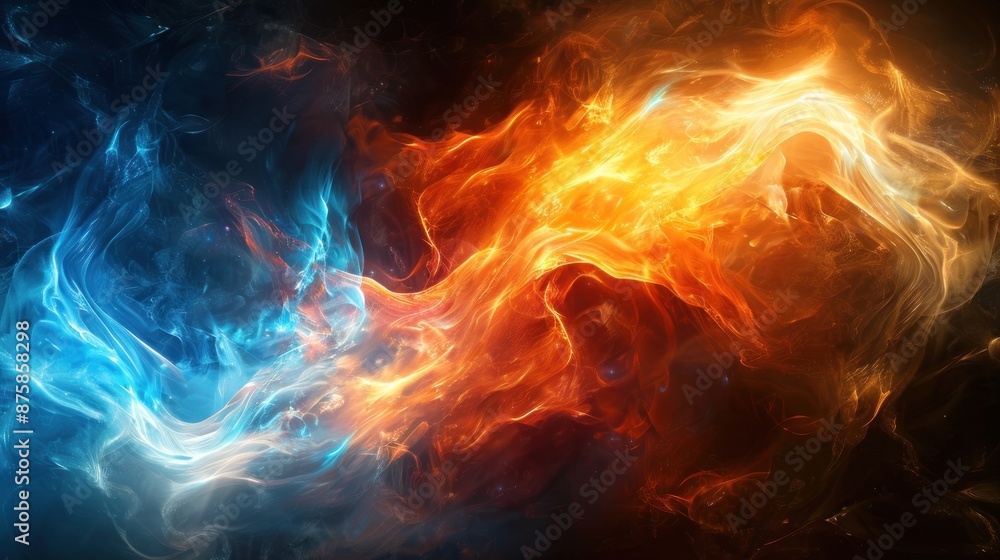 Fototapeta premium Abstract Fire and Ice Design