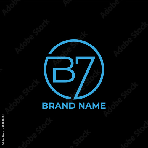 B7 circle logo design concept
