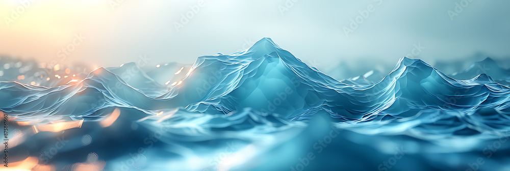 Serene Abstract Shapes: Blue Green Canvas for Marketing Serene Abstract Shapes: Blue Green Canvas for Marketing