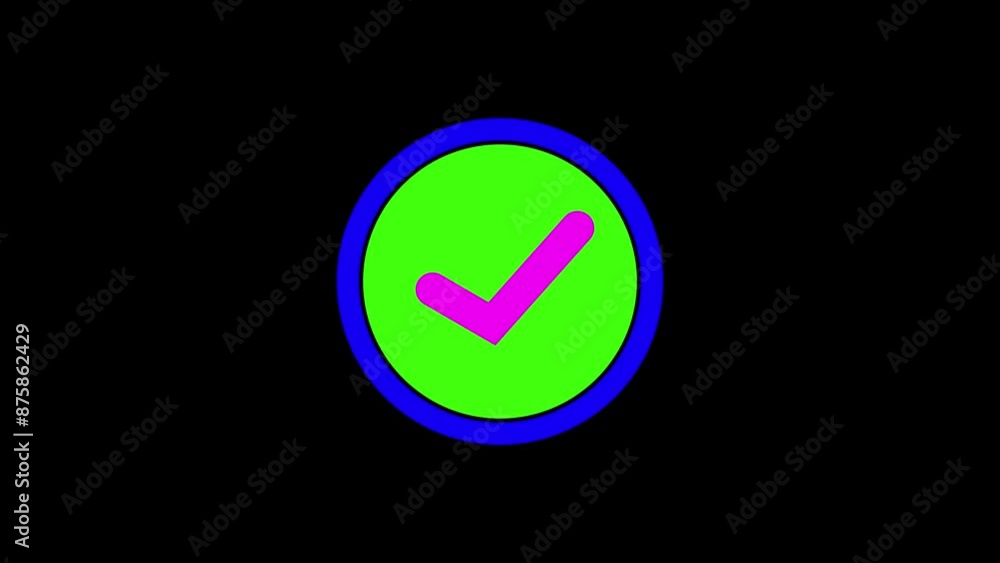 Purple and green tick mark icon animation. Purple and green tick mark icon animation.