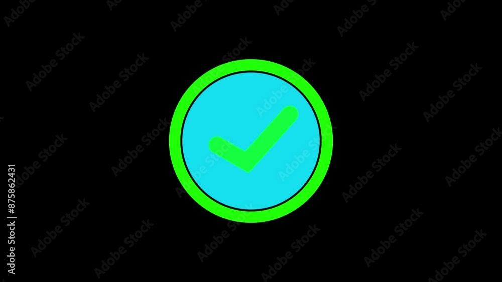 Purple and green tick mark icon animation Purple and green tick mark icon animation