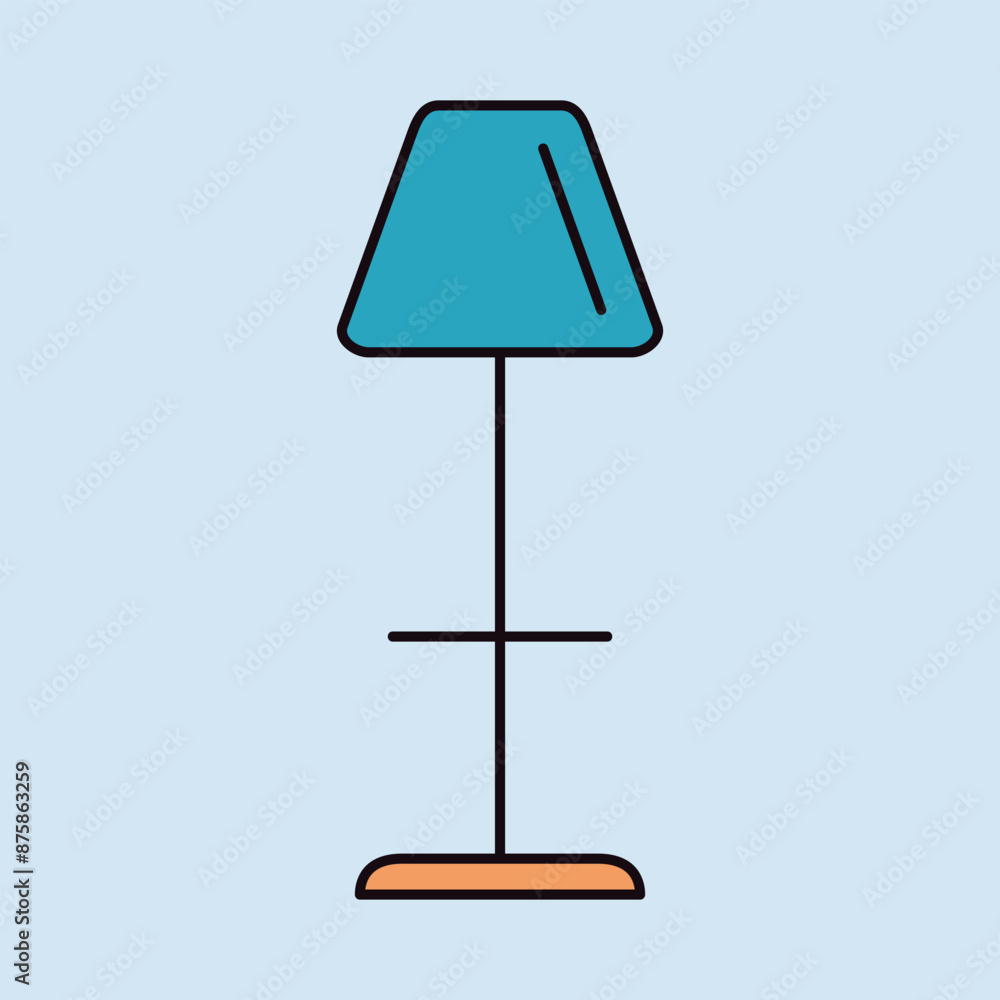 Floor lamp vector icon. Night lamp sign Floor lamp vector icon. Night lamp sign