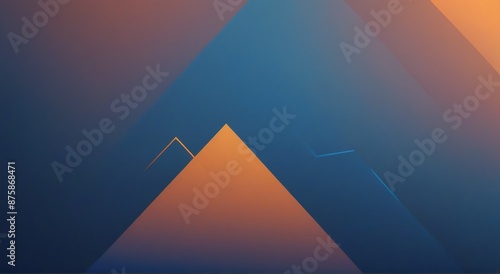 Abstract background with blue and orange geometric shapes. 3d render illustration