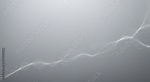 3d rendering of abstract network connection lines and dots on grey background