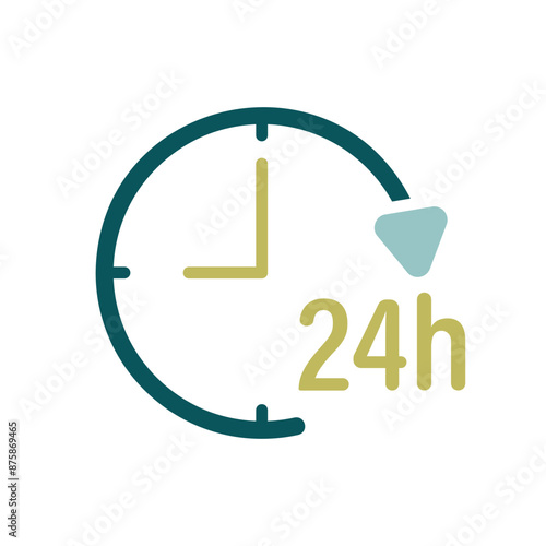 Service twenty four hours vector isolated icon