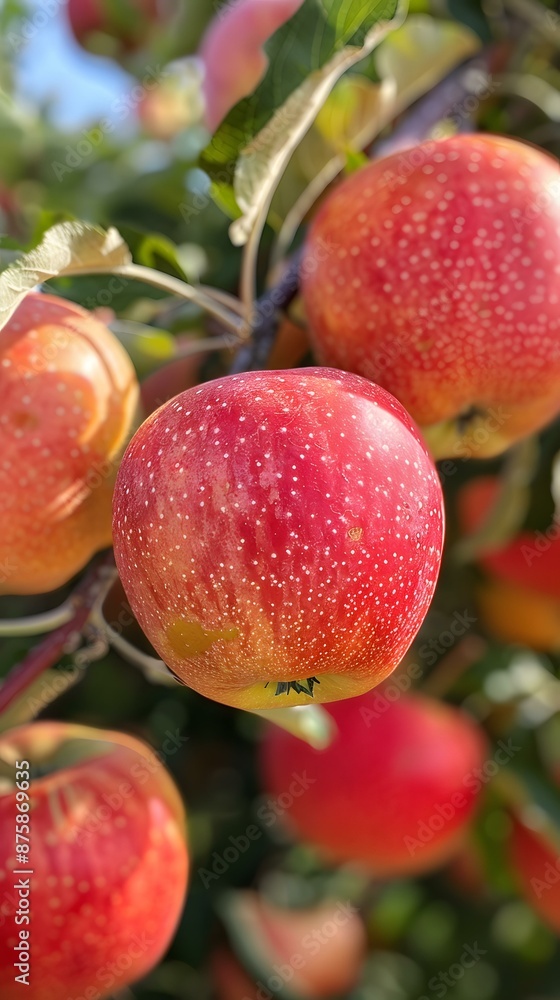 Red Apples Hanging on a Tree Branch Red Apples Hanging on a Tree Branch