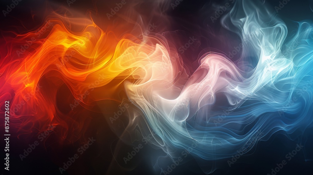 Abstract Swirling Smoke in Red, Orange, and Blue Abstract Swirling Smoke in Red, Orange, and Blue