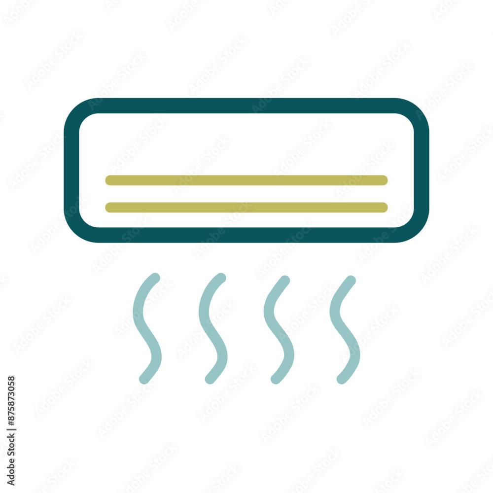 Split-system air conditioner flat vector icon Split-system air conditioner flat vector icon