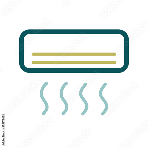 Split-system air conditioner flat vector icon