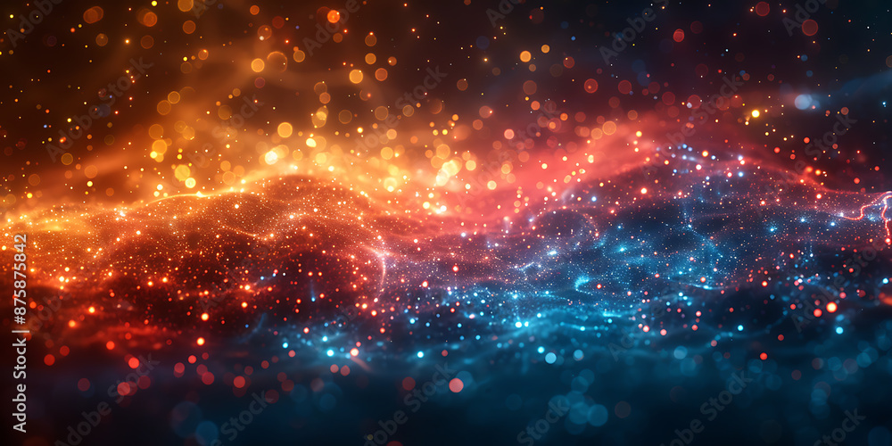 Data Odyssey: Midnight Blue and Electric Orange Abstraction Data Odyssey: Midnight Blue and Electric Orange Abstraction
