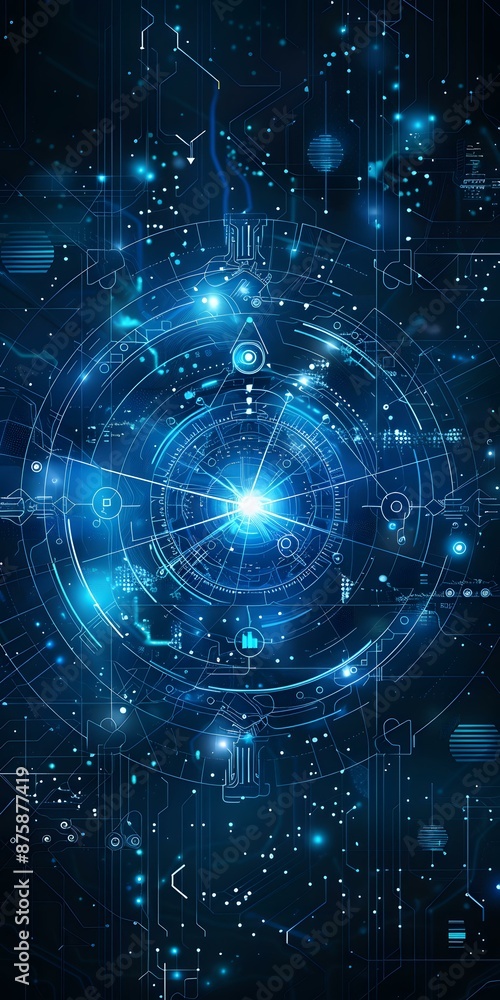 Obraz premium Abstract Technology Background with Digital Circuit Board