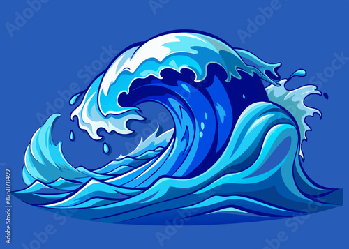 Anime Style Blue Water Wave