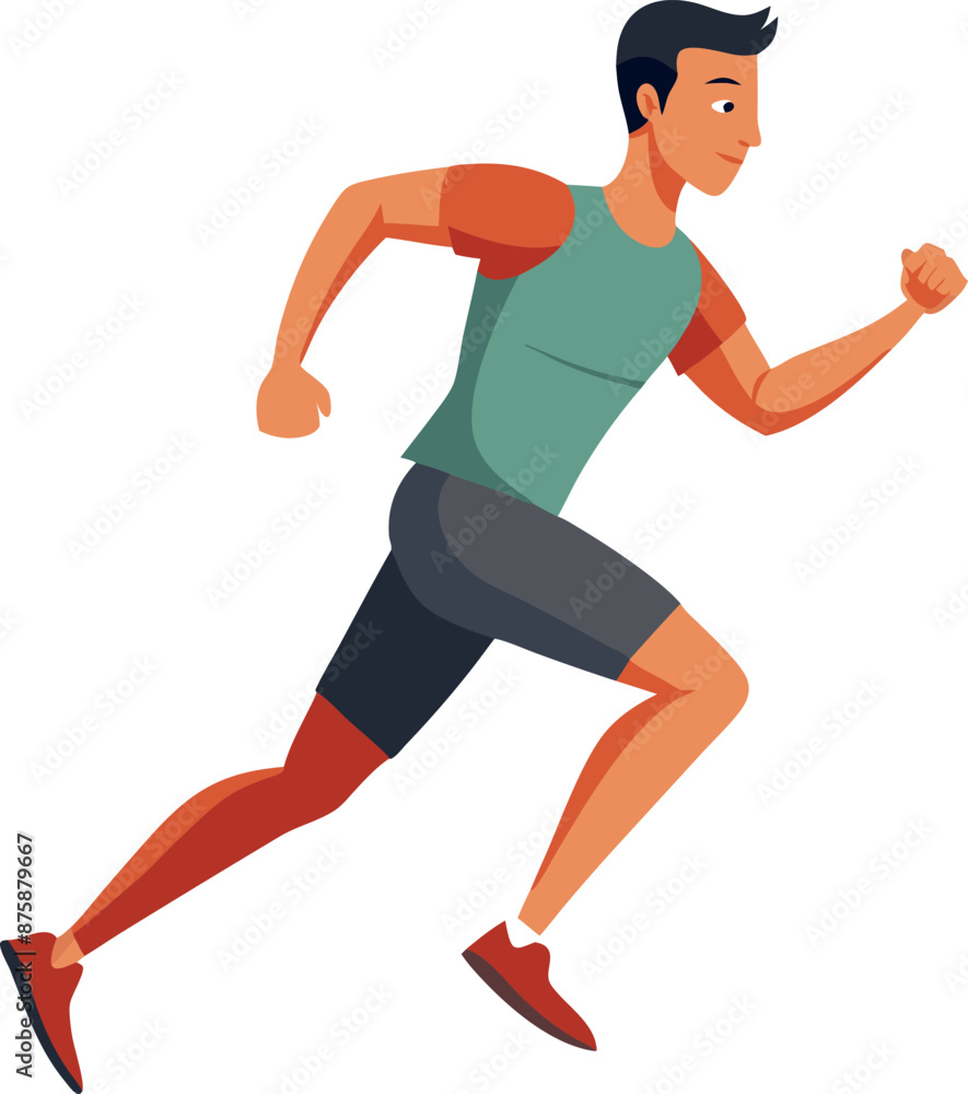 Vector Illustration Of Man Running For Fitness And Health Vector Illustration Of Man Running For Fitness And Health