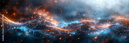 Tech Background: Grey Blue Network Infrastructure with Advanced Elements