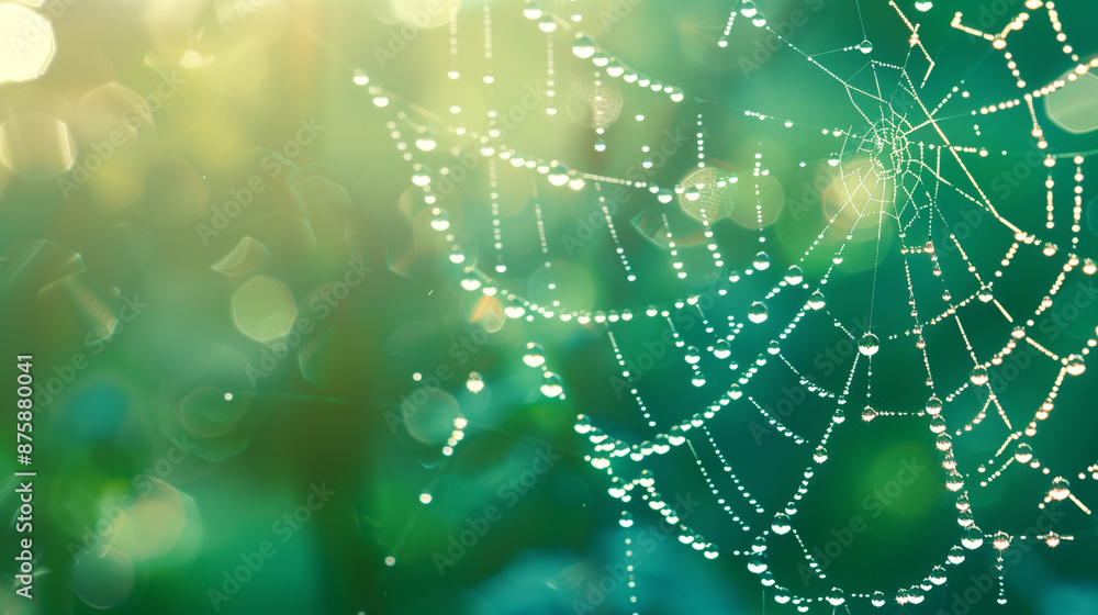 dewdrops on a spider's web, concept of the beauty of nature, created with generative AI technology dewdrops on a spider's web, concept of the beauty of nature, created with generative AI technology