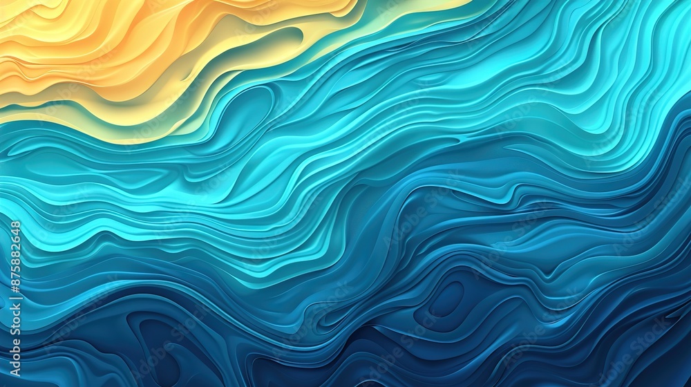 Blue and yellow abstract waves Blue and yellow abstract waves
