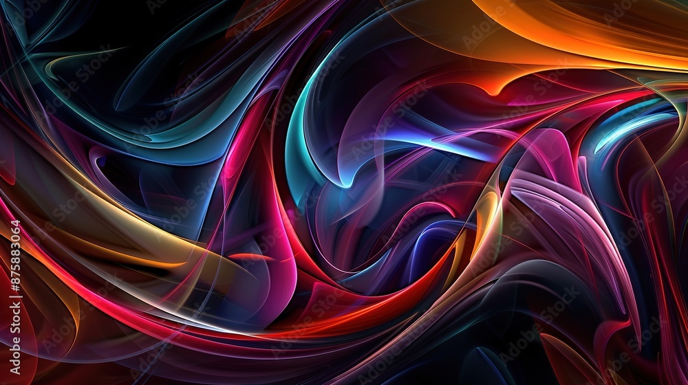 Vibrant, abstract design with flowing curves and vivid, contrasting colors Vibrant, abstract design with flowing curves and vivid, contrasting colors