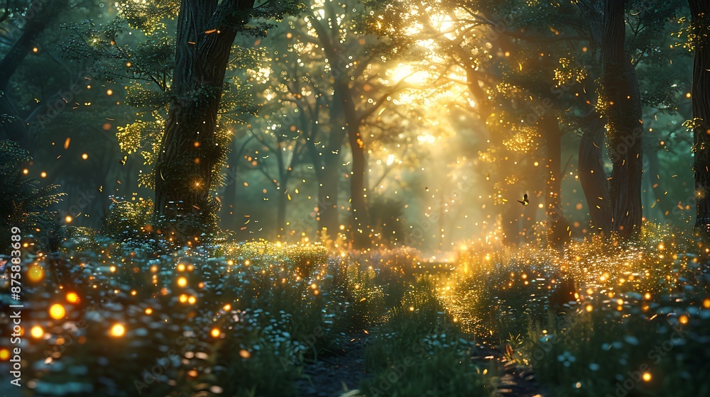 Obraz premium sun shining through the trees