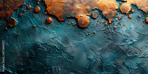 Futuristic AI Canvas: Copper & Teal Abstract Design