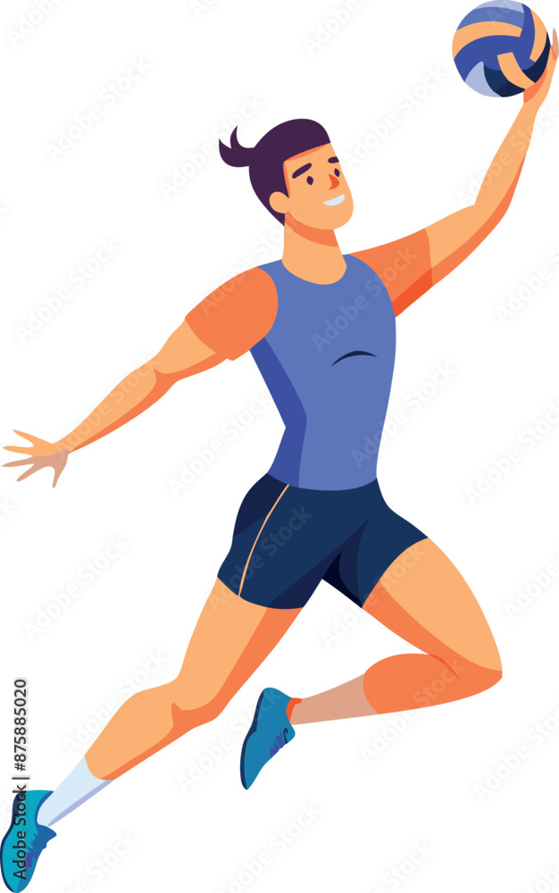 Animated Volleyball Player Jumping To Hit The Ball Animated Volleyball Player Jumping To Hit The Ball