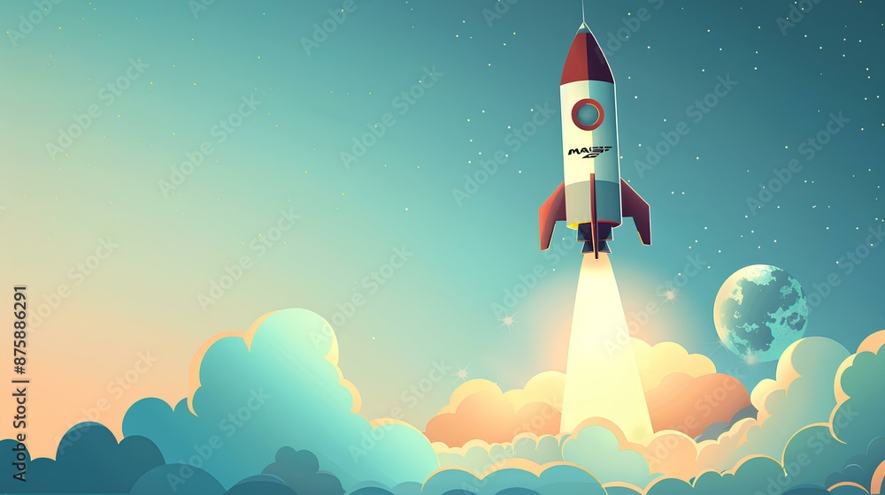 Fototapeta premium background rocket 