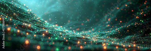 Cybersecurity Art: Abstract Blue-Green Design