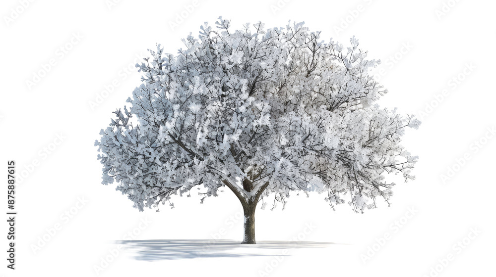 Fototapeta premium Frozen tree in the night isolated.png